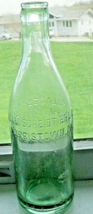 Adam Scheidt Brewing Co Norristown Pa Pennsylvania Aqua Beer Bottle 9 "