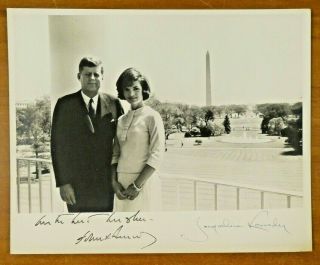 President John Kennedy And Jacqueline Kennedy Signed 8x10 Photo