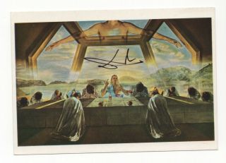 Salvador Dalí - Iconic Surreal Artist - Autographed 4x6 English Postcard