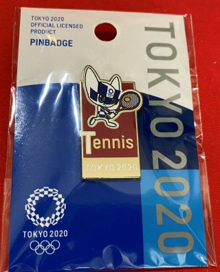 2020 Tokyo Olympic Games Pin Badge - Mascot Miraitowa Sports Pose Tennis