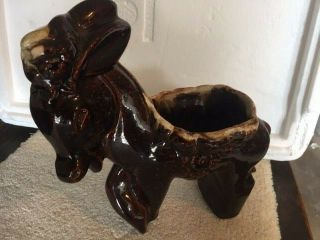 Vtg 50’s McCoy USA Pottery ART Jack Ass Donkey Burro BROWN DRIP Planter Vase 3