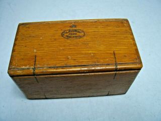 6 " Antique Sewing Machine Attachment1889 Oak Puzzle Box Very Clever Little Box