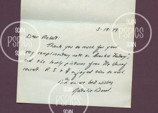 Natalie Wood Rare 1979 Handwritten " Thank You " Note