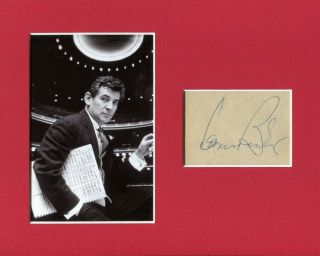 Leonard Bernstein Composer West Side Story Rare Signed Autograph Photo Display