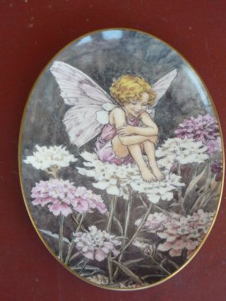Royal Worcester Flower Fairies Collectible Oval Plate Candytuft Fairy