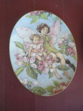Royal Worcester Flower Fairies Collectible Oval Plate Apple Blossom Fairy