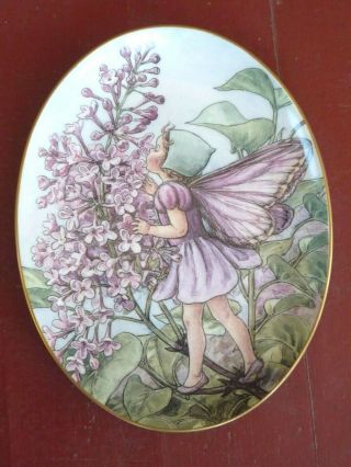 Royal Worcester Flower Fairies Collectible Oval Plate Lilac Fairy Lavendar