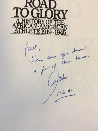 Arthur Ashe Signed Book Tennis And Civil Rights Hero “a Hard Road To Glory”
