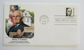 President Harry S.  Truman Signed Autographed Cut Signature with FDC Dated 1984 3