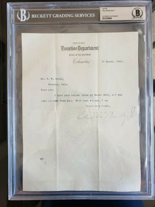 William Mckinley President Signed Autograph Tls Beckett Bas Authentic