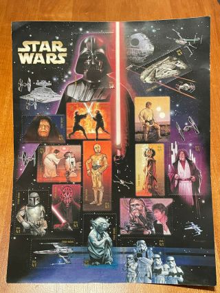 Us Postal Service Sheet Of 15 Star Wars Stamps (2007)