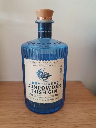 Gunpowder Empty Gin Bottle For Wedding,  Craft,  Upcycling 50cl Blue Glass