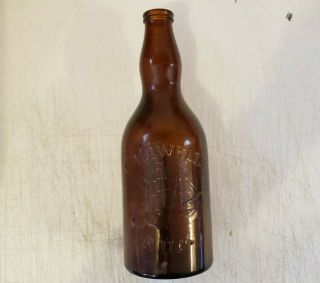 Vintage 11 " Brown Bottle Embossed Caldwell 