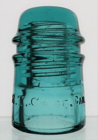 Blue Aqua Cd 121 B.  T.  Co.  Of Can.  Glass Insulator