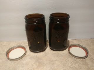 Ball Wide Mouth Quart Anti Uv Canning Mason Jars,  Amber Glass Jar,  32oz Set Of 2