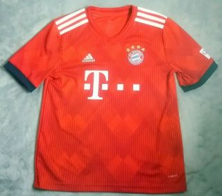 Adidas Fc Bayern Munchen Soccer Jersey Futbol Red Climalite Youth Size Medium