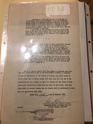 Harry Truman President Signed (2x) Court Order 10/31/1932