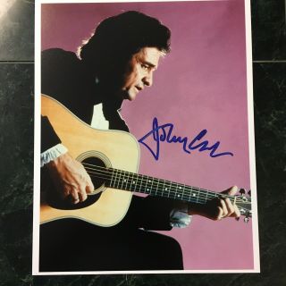 Johnny Cash Signed Photo Singer “folsom Prison Blues” Includes Letter From Cash