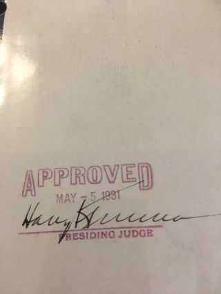 Harry Truman President signed Court Order 5/5/1931 3