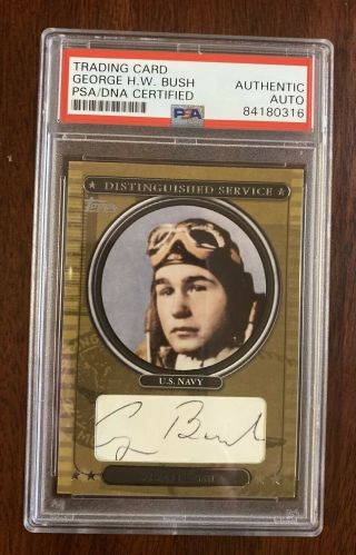 President George H.  W.  Bush Autograph Psa/dna Certified Trading Card