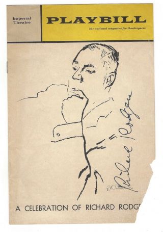 Richard Rodgers,  Composer,  In Person Autograph Signed Playbill