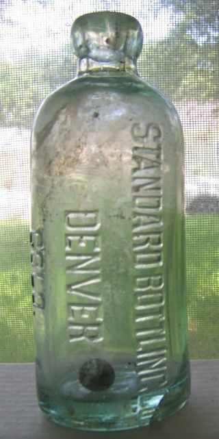 Denver Colorado Standard Embossed Hutchinson Soda Bottle Hutch Co 0164 Or 0166
