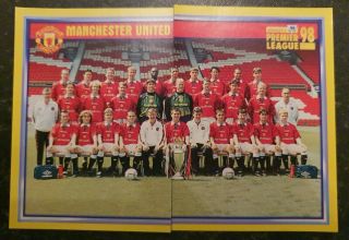 Manchester United Fc Team Photo Merlin 98 1998 Premier League Football Stickers