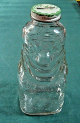 Vintage Grapette Glass Clown Bottle Camden,  Arkansas With Lid