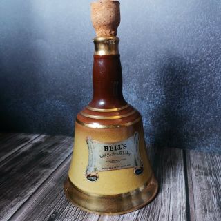 Bells Old Scotch Whisky Bottle Ceramic Bell Shape Vintage Decanter,  Height 21cm