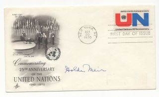 Golda Meir - 4th Prime Minister Of Israel - Autographed First Day Cover