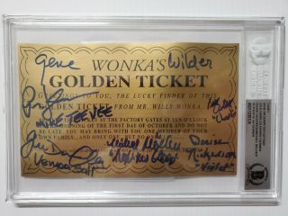 Gene Wilder Signed Willy Wonka Golden Ticket Beckett Bas Denise Nickerson
