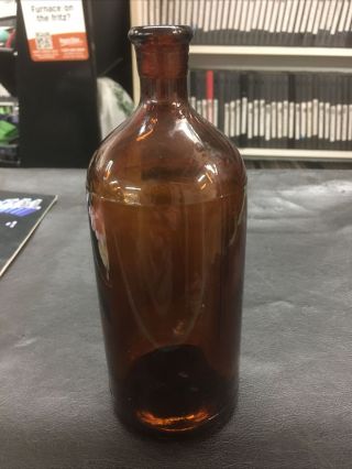 Brown Glass Clorox Bottle 16 Oz Impressed Bottom Mark
