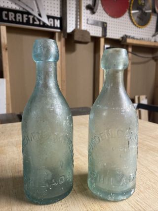 2 Mccrudden Campbell & Co Philadelphia Pa Blob Top Bottles