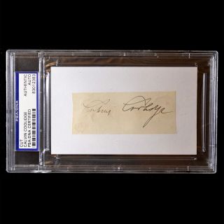 Psa/dna Certified 30th Us President Calvin Coolidge Signature Autograph Cut