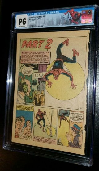 Fantasy 15 Cgc Pg Page 4 Only 1962 Stan Lee 1st Appearance Of Spider - Man