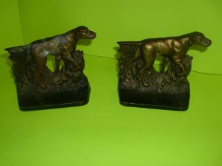 Box 2 Vintage Cast Iron Pointer Dog Book Ends