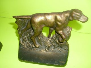 box 2 Vintage Cast Iron Pointer Dog Book Ends 3