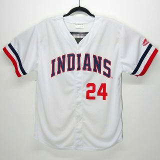 Cleveland Indians Terry Francona 24 White Sga Baseball Jersey Adult Size Xl Tito
