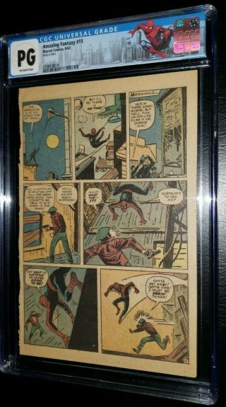 Fantasy 15 Cgc Pg Page 6 Only 1962 Stan Lee 1st Appearance Of Spider - Man