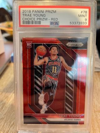 2018 Panini Prizm Trae Young Choice Prizm - Red 39/88 Psa 9 - Limited