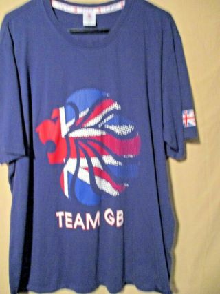 Team GB Great Britain Olympics Blue T - Shirt Tee Men’s Size XXL Lion Logo 2