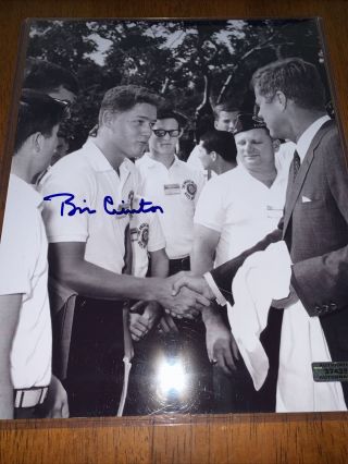 President Bill Clinton Signed Autographed 8x10 Photo W/ John F Kennedy