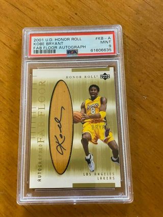 Kobe Bryant 2001 Ud Honor Roll Fab Floor Autograph Psa 9 Pop 3 None Higher