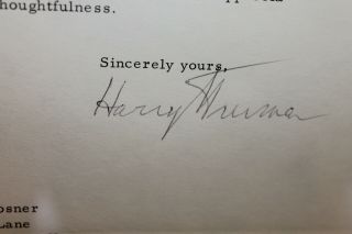 Signed Harry Truman Letter Independence Missouri July 3 1967 Nicely Framed