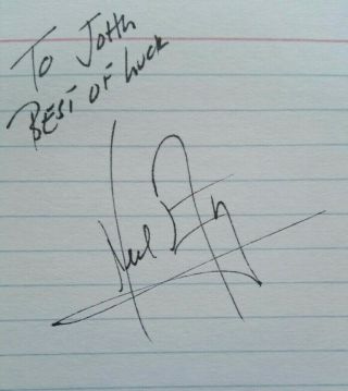 Neil Armstrong Signed Autograph Card Apollo 11 Nasa Houston 1980