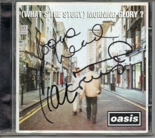 Oasis - Signed Cd By 3 Liam,  Noel & Bonehead - Morning Glory - Music