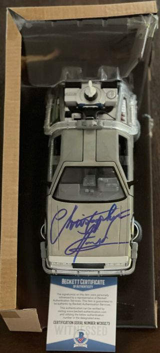Christopher Lloyd " Bttf " Autograph Signed Delorean 1:24 Diecast Car Beckett 2