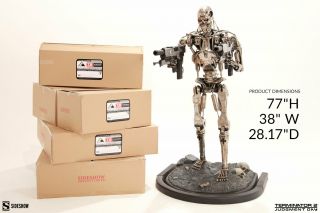 Sideshow Terminator Arnold Schwarsenegger " T - 800 " Endoskeleton Life Size Figure