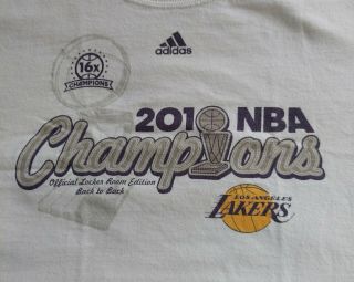 2010 Lakers Nba Official Back To Back Championship Adidas T - Shirt Large
