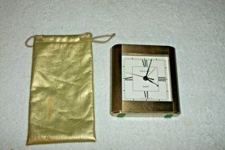 Tiffany & Co.  Vintage Brass Table Or Desk Mantel Clock Quartz Swiss Made